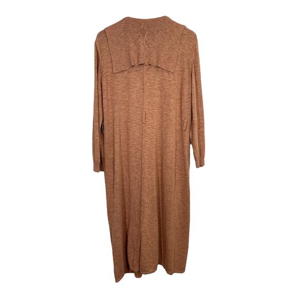 Free People Beach Long Slub Knit Cardigan Sweater XS New Brown Tan Boho Casual - Picture 2 of 6